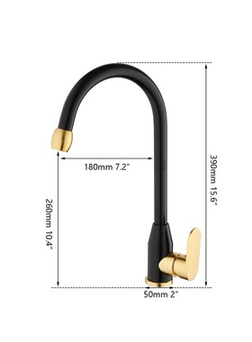 Space Aluminum Kitchen Faucet Black Gold-plated Kitchen Fauc