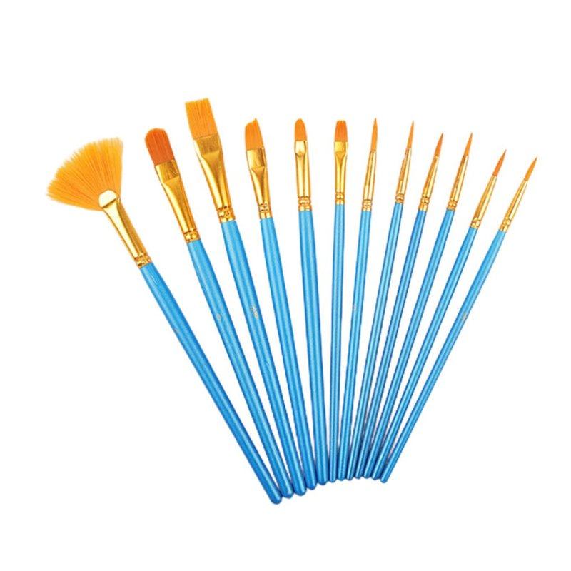 12pcs watercolor paint brushes set nylon hair painting brush