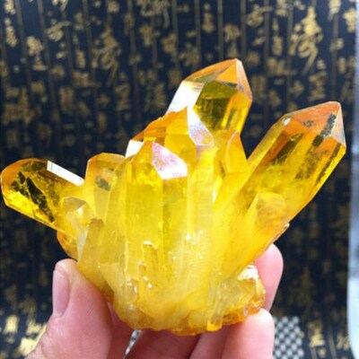 Hot 1pc Natural Yellow Crystal Quartz Citrine Cluster Minera