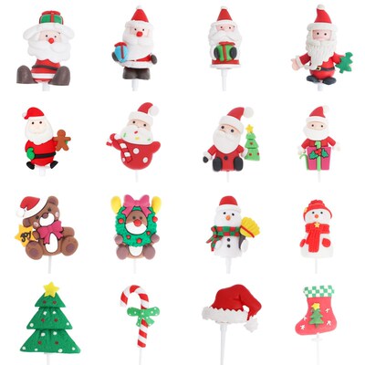 Christmas Cake Toppers Candy Cake Decoration 3D Santa Claus