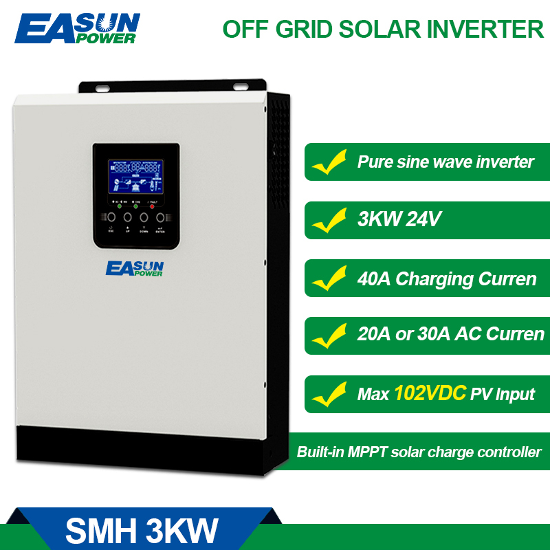 3KVA 2400W 230VAC Off Grid Inversor Pure Sine Wave Solar Cha