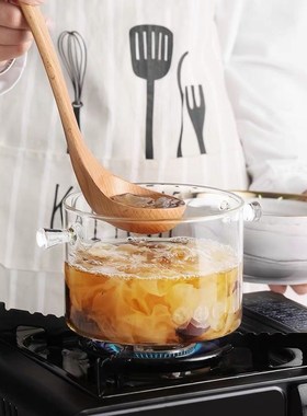 High Borosilicate Glass Double Ear Soup Pot Large Salad Bowl