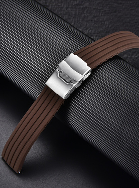 Tire Pattern Silicone Watchbands Folding Clasp Waterproof