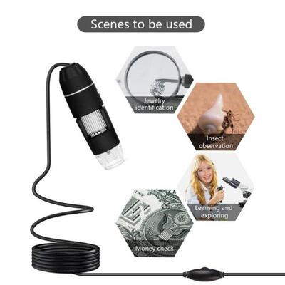 2MP 1080p 3 in 1 USB Type-C Micro-USB 1000X Microscope Magni