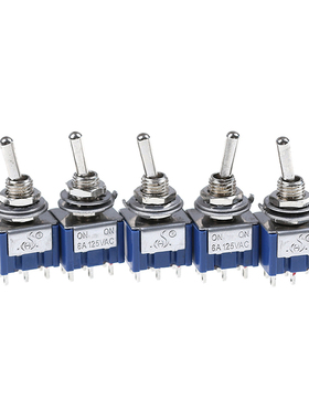 5Pcs 6 Pins 2 Positions Toggle Switch 6A 125VAC 6 Pin DPDT O