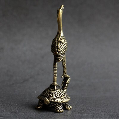 Chinese Fengshui Crane Turtle Figurines Home Decor Censer Of