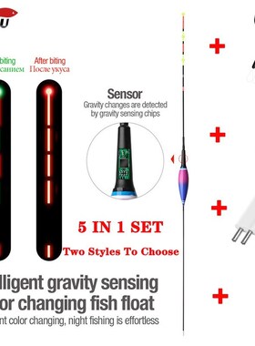 Gravity Sensor Smart Fishing Led Light Float 5in1 Set Bite A