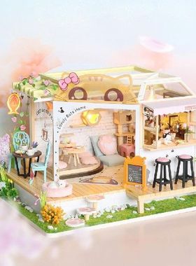 Buatan Tangan DIY Pondok Kucing Kopi Kembali Taman Anak