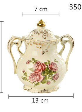 Yolife 350 ml Ivory Porcelain Sugar Bowl Ceramic Milk Jug Fo