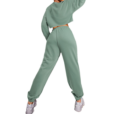 2021 outono feminino agasalho 2 p?s conjunto de manga longa