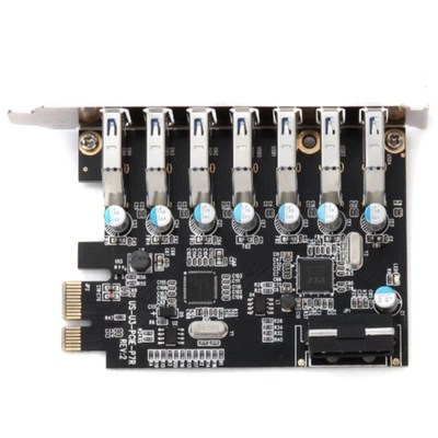 Black SuperSpeed Desktop Mini 7 Port Internal PCI-E Express