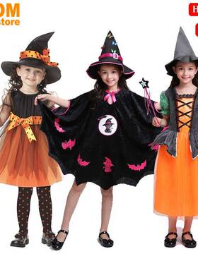 Halloween costume kids witch cosplay girls party Decoration