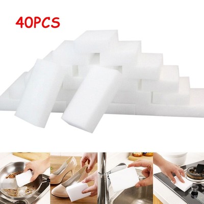 45Pcs White  Sponge Eraser Cleaning Melamine Foam Cleaner Ki