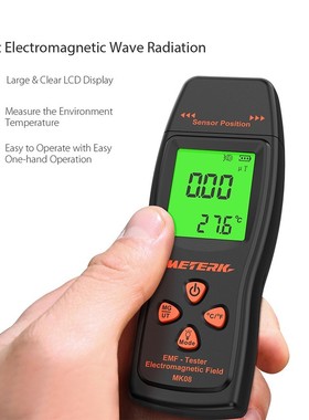 Meterk Handheld Mini Digital Radiation Dosimeter LCD EMF De