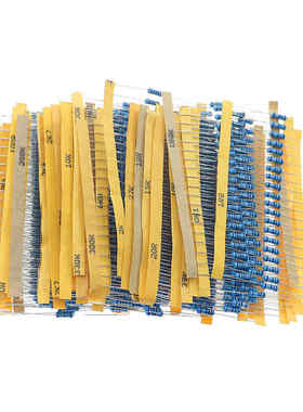 1000Pcs 50Value 1% 0.1 ohm~4.7M ohm 1/2W 0.5W Metal Film Res