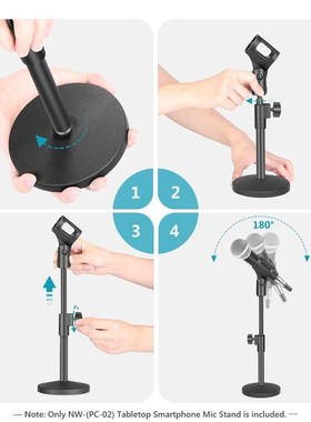 pgraded Adjustable Desktop Microphone Stand Table Mic Stands