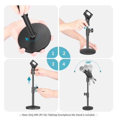pgraded Adjustable Desktop Microphone Stand Table Mic Stands
