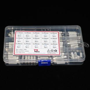 250V Box Fuse Assortment Blow 75pcs Fast 30mm 6mm Ceramic