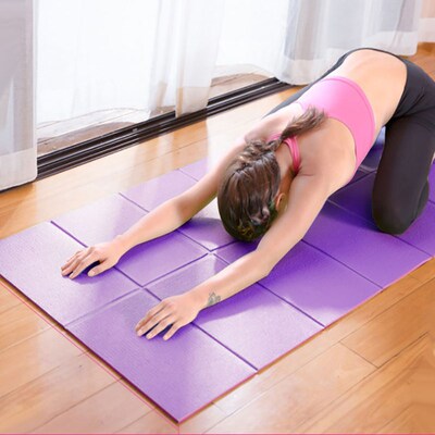 PVC Foldable Yoga Mat Sports Ftness Non-Slip Mat  Folding Gy