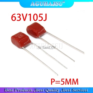 10PCS 63V105J  1UF Pitch 5MM 63V 105 1000nf CBB Polypropylen