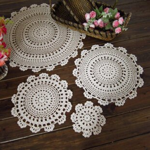 Handmade Crochet Lace Cotton Coaster Cup Cushion Bohemia Sty