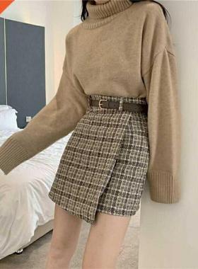 2022 Korean Irregular Lady Skirt Female Autumn Sweet High Wa