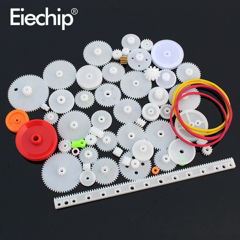 60pcs new plastic gear,single-and double-gear,worm shaft gea
