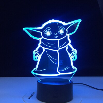 Mini Yoda 3d Led Night Light Star Wars Baby Cartoon Figure