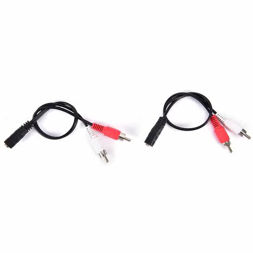3.5mm Stereo Audio Female Jack to 2 RCA Male Socket to Head