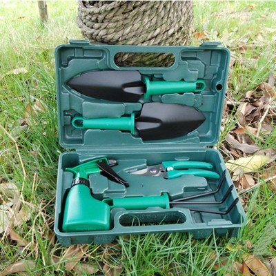 5 Pcs Garden Tool Set Shovel Rake Clippers Multifunctiona Ki