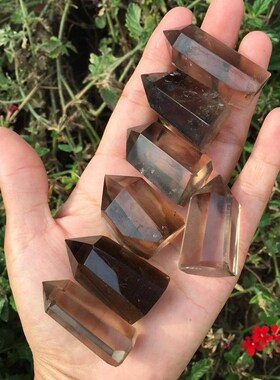 7pcs twinkling  pure natural smoky quartz Crystal gemst
