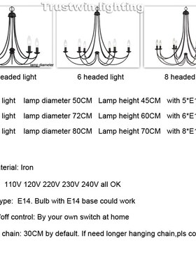 Chandelier Light Lamp LED Droplight Arcuate Modern Iron LED