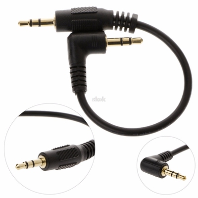 10cm Auto Car Right Angle Male To Male 3.5mm Aux Jack Speake
