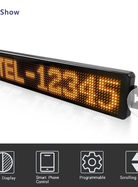 12V P5 12*72Pixels APP control LED car Signs board Car Scrol