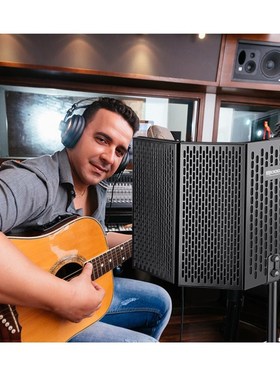 Studio Recording Mic Isolation Shield Absorbent Foam Foldab