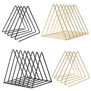 Iron LP Record Rack Triangle Book Magzine Holder Desk Record