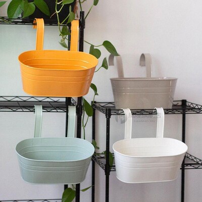 Iron Hanging Flower Plant Pots Balcony Garden Plant Planter