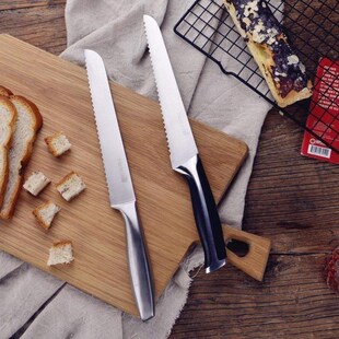 stainless steel bread knife 8 inch slice serrated knife