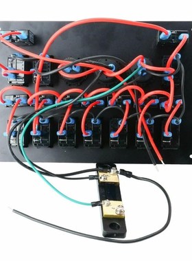 12V-24V 10 Gangs Car Boat Rocker Switch Panel circuit breake