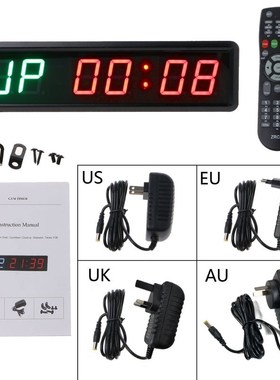LED Fitness Interval Timer 1.8 Inch 6-digit Fitness Clock Gy