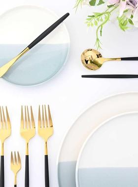 24Pcs Dinnerware Set Stainless Steel Cutlery Set Kitchen Ta