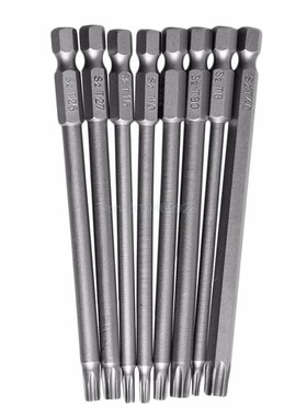 8Pcs+T8-T40+100mm+Magnetic+Torx+Screwdriver+Bits+1/4