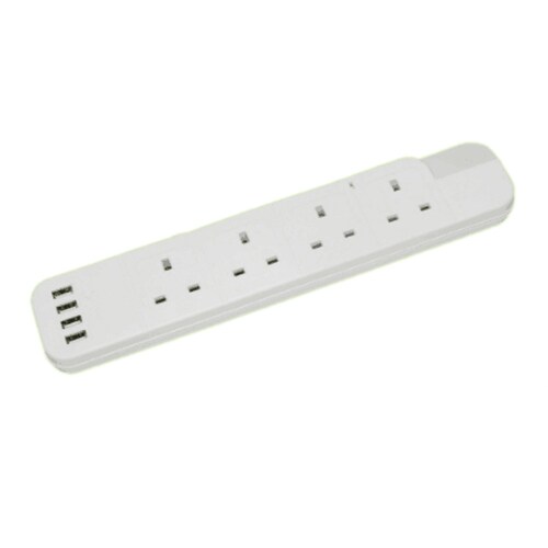 Power Board with 4 Sockets 4 USB Ports with 2M Cable Length