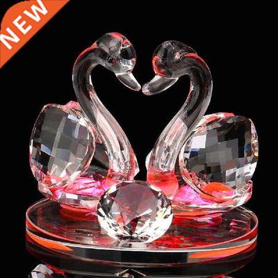 Crystal Swan Wedding Decor Ornament Paperweight Figurine