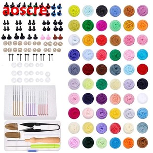 204PCS Needle Felting Kit For Beginner, 60 Colors Wool Rovin