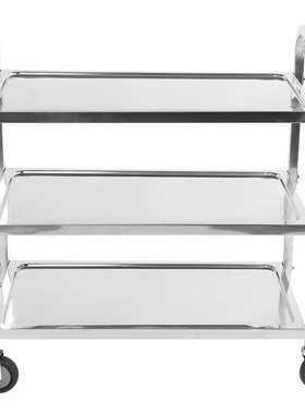 Carro grande de acero inoxidable de 3 niveles con herramient