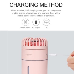 2000 mAh Battery Fan with Air Humidifier 400ML USB Aroma Ess