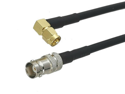 1Pcs RG58 BNC Female jack to SMA Male Plug Right angle Conne