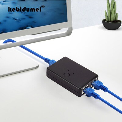 2 In 1 Out Network Switch Box Selector 2 Ports RJ45 CA6 LAN