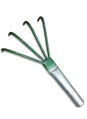 Durable Four-tooth Rake Gifts Carbon Steel Handle for Pickin